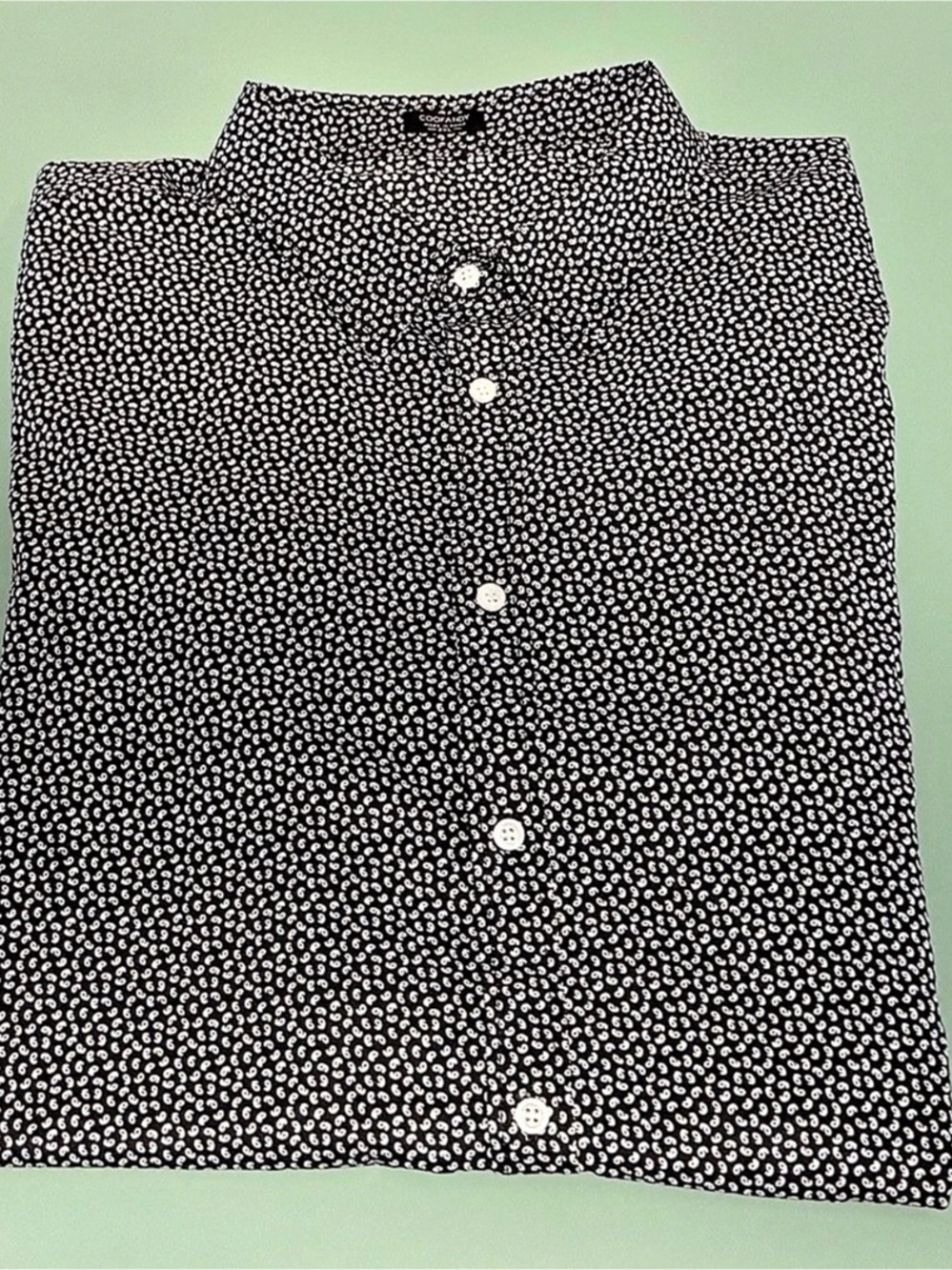 COOFANDY Geometric Button-Down in Black & White Size Medium Long Sleeve